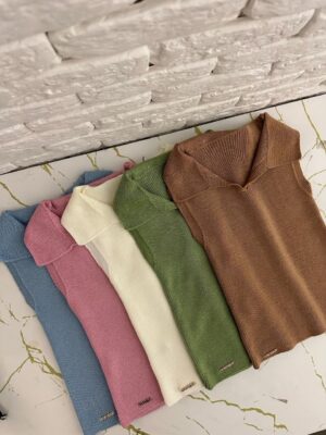 Blusa polo tricô