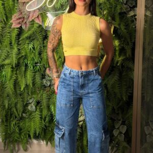 Calça cargo 4 bolsos