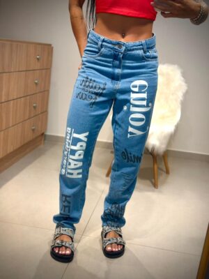 Calça Mom Escrita