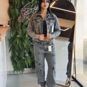 Jaqueta jeans grafite